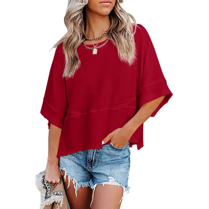 New Arrivals! ☀️ Women's Summer Casual Crewneck Batwing Top – Loose Fit, Cute & Breezy 🌸