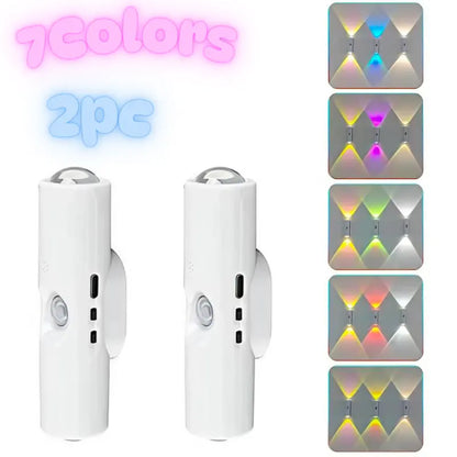 💡2-Pack RGB Motion Sensor Night Lights, Rechargeable Magnetic LED Lamp