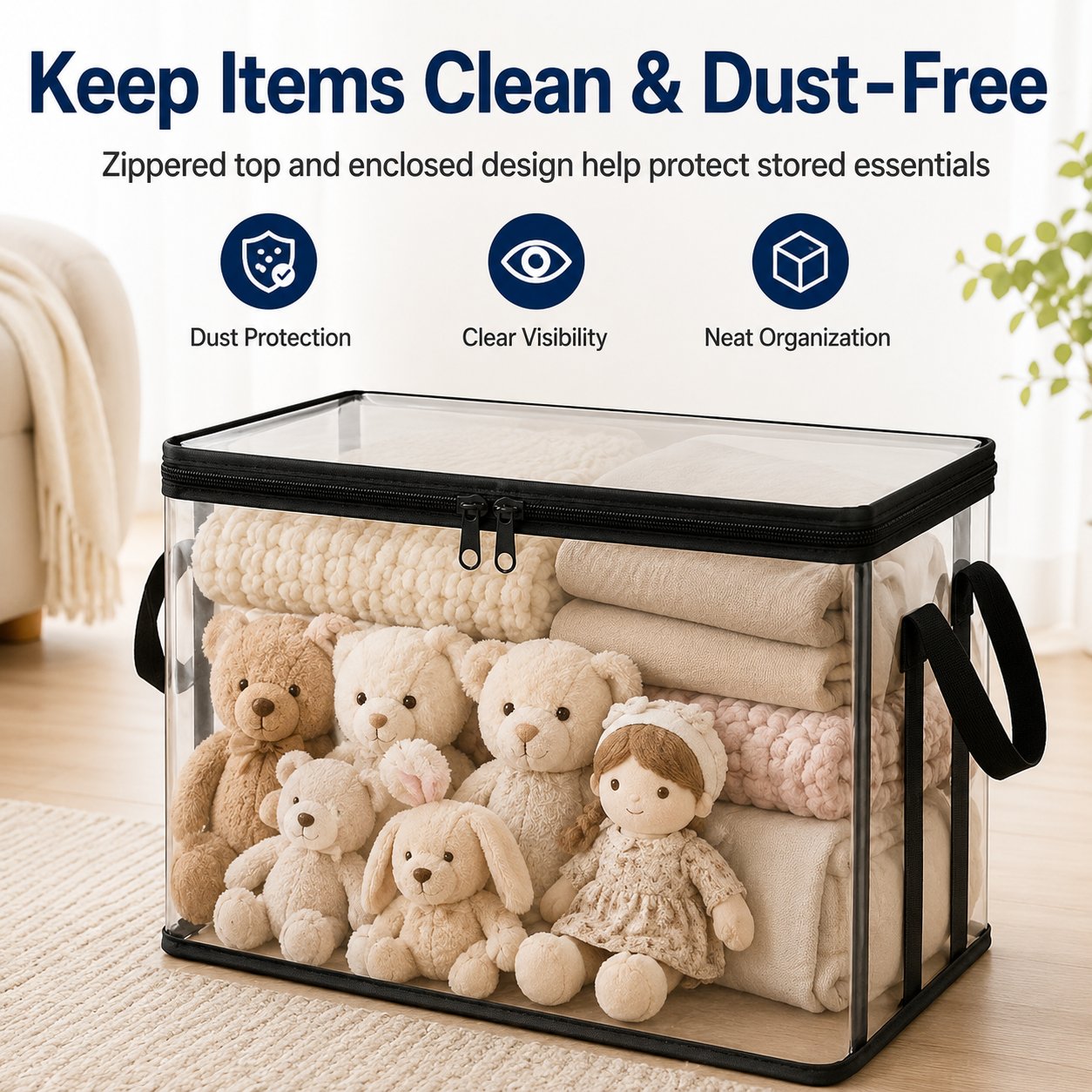 Stuffed Storage PVC Organizer Bag Doll Storage Container WaterProof