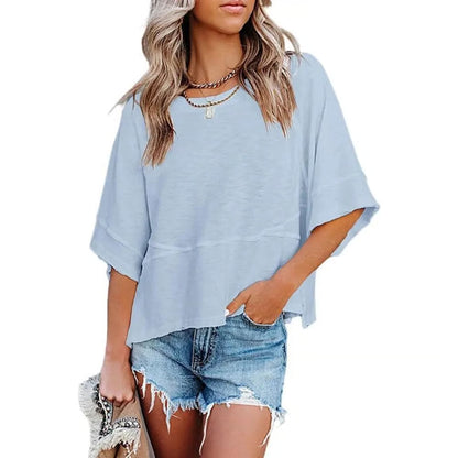 New Arrivals! ☀️ Women's Summer Casual Crewneck Batwing Top – Loose Fit, Cute & Breezy 🌸