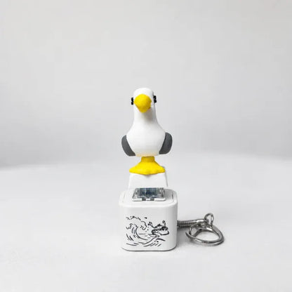 😆Seagull MINE! Button Keychain-Real Sound & LED Light
