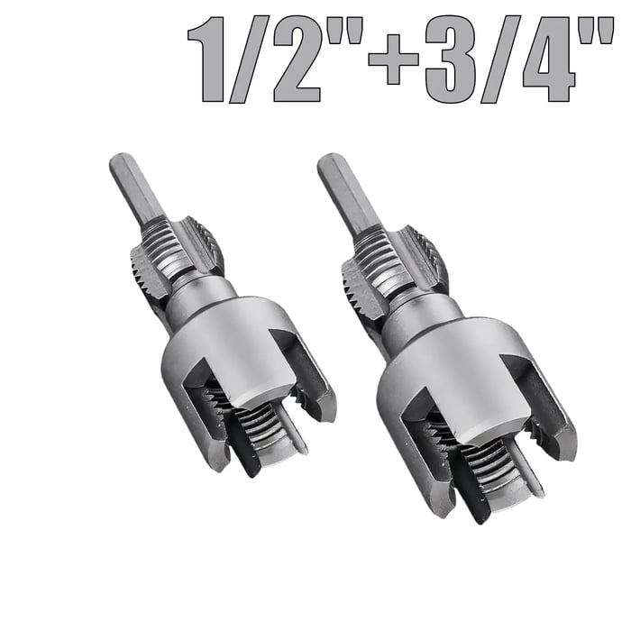 💯Drill-Powered Pipe Thread Cutting Bit — Internal & External Threading for 1/2" & 3/4" Plastic Pipes