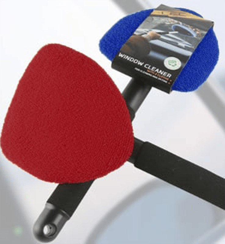 💥 💥  🔥  Windshield Cleaning Tool,  with 4 Reusable and Washable Microfiber Pads and Extendable Handle