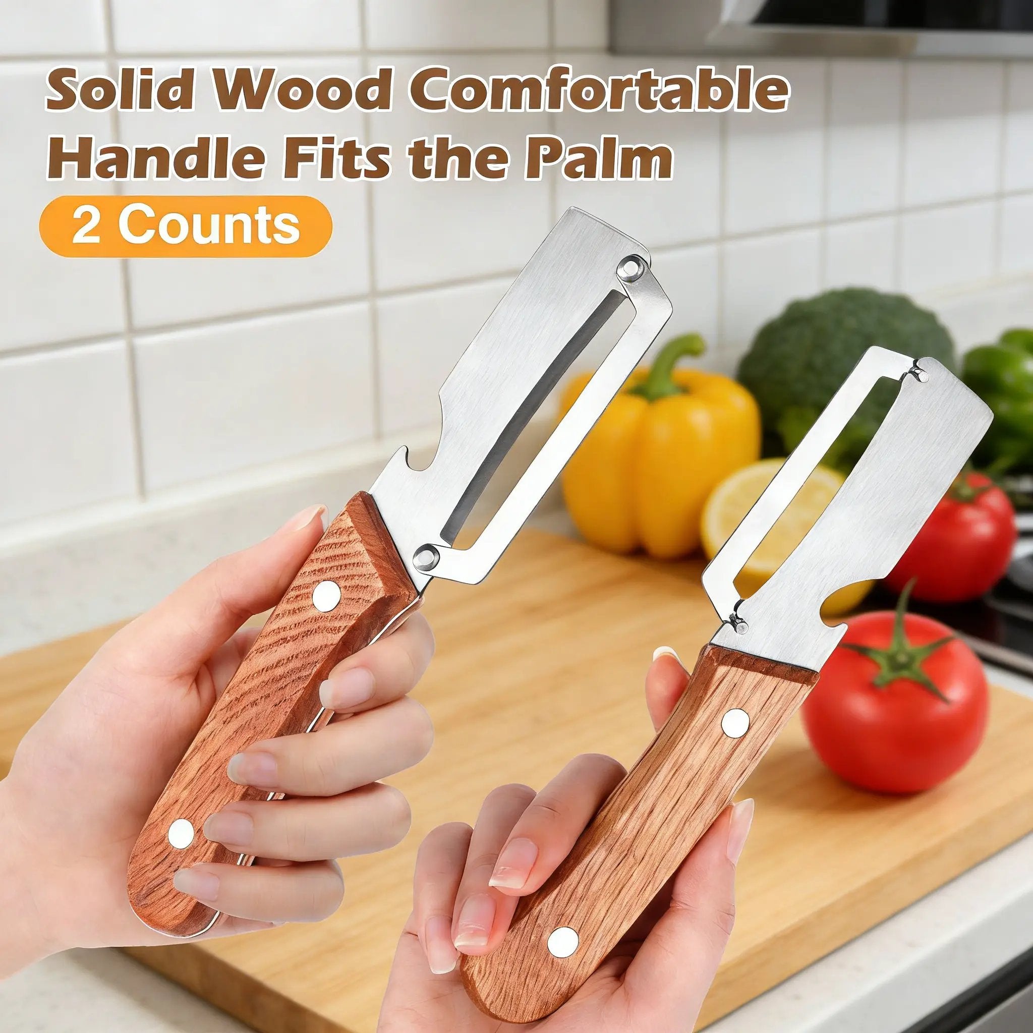 😍Multi-functional Peeler 4-in-1, Stainless Steel Peeler, Vegetable Cutter, Slicer, Bottle Opener, Kitchen Must-Have Tool, Portable and Sharp
