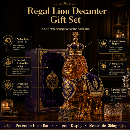 🌎🔥👑Crown 87th Anniversary Royal Lion Whiskey Bottle