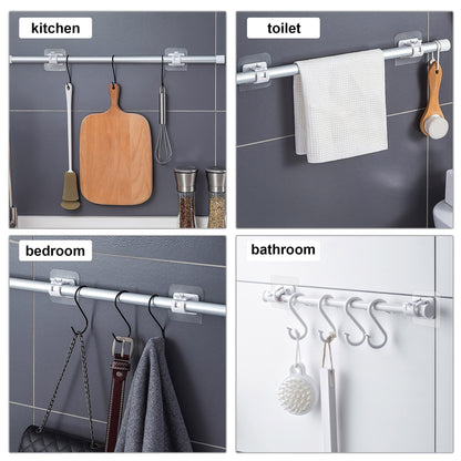 ✨💥Curtain Rod Brackets with Clips for Livingroom Bathroom Kitchen Bedroom Toilet Apartment
