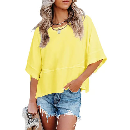 New Arrivals! ☀️ Women's Summer Casual Crewneck Batwing Top – Loose Fit, Cute & Breezy 🌸