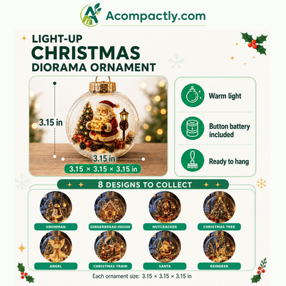 🎄 Light-Up Christmas Diorama Ornament 🔥