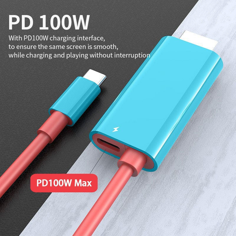 🎮📲 2M USB-C to HDMI Cable – 4K Display & 100W PD Charging for Switch, Phones, Tablets & Laptops