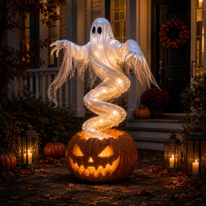 🔥HOT SALE🔥👻Swirling Ghost Pumpkin Yard Lamp🎃