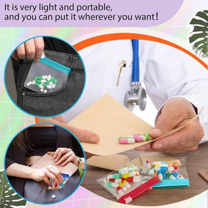 Clear Zipper Pill Storage Bag, 7 Counts/set Reusable Pill Organizer, Portable Pill Organizer Storage Bag