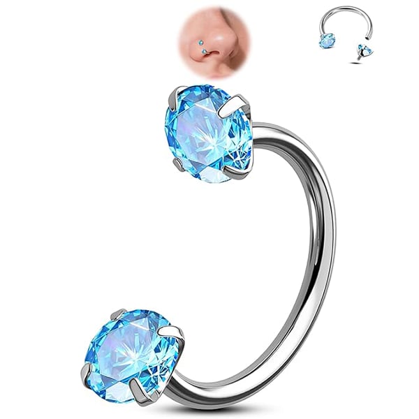 Horseshoe Gem Nose Ring – Internally Threaded & Comfortable