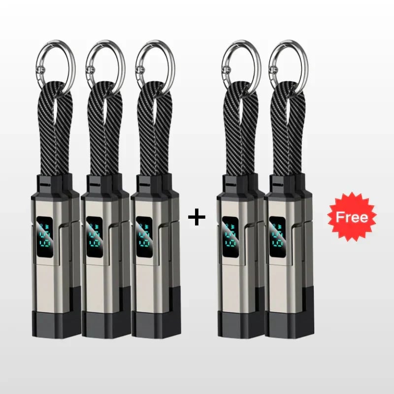 4-in-1 Digital Display Keychain Charging Cable🔋📱