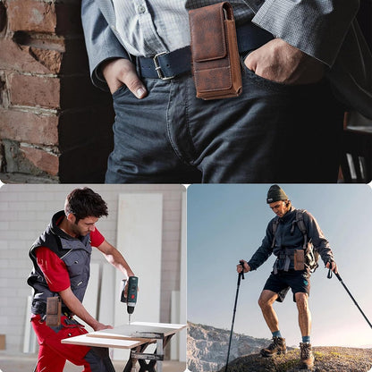 ⚡Großer Rabatt | Handy-Gürteltasche 📱 Leder-Holster mit mehreren Fächern und Kartenhalter