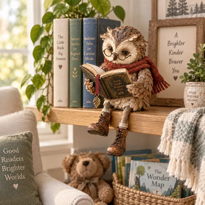 🦉 Cute ornamental figure of a reading owl