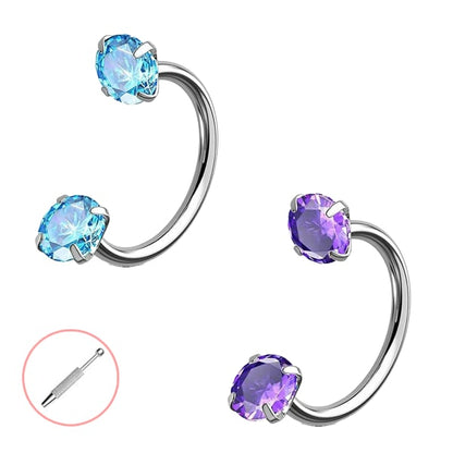 Horseshoe Gem Nose Ring – Internally Threaded & Comfortable