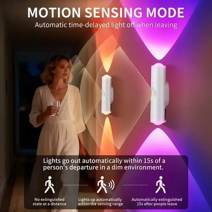 💡2-Pack RGB Motion Sensor Night Lights, Rechargeable Magnetic LED Lamp