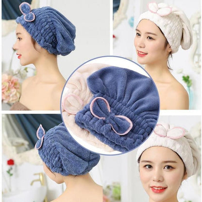 3PC Microfiber Hair Towel Caps, Extrame Soft & Ultra Absorbent, Fast Drying Hair Drying Caps Towel Turban Wrap for Wet Hair Women Light Shiny