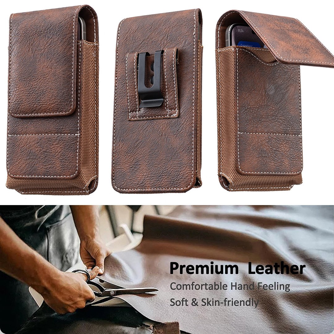 ⚡Großer Rabatt | Handy-Gürteltasche 📱 Leder-Holster mit mehreren Fächern und Kartenhalter