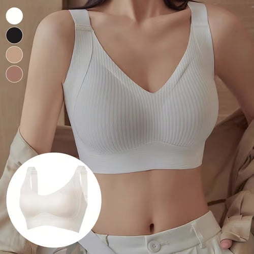 🔥Women's Ribbed Push Up Adjustable Wireless Bra
