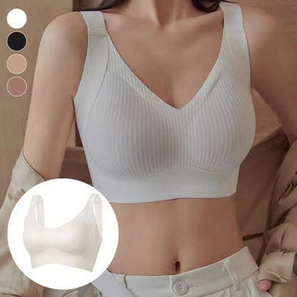 🔥Women's Ribbed Push Up Adjustable Wireless Bra