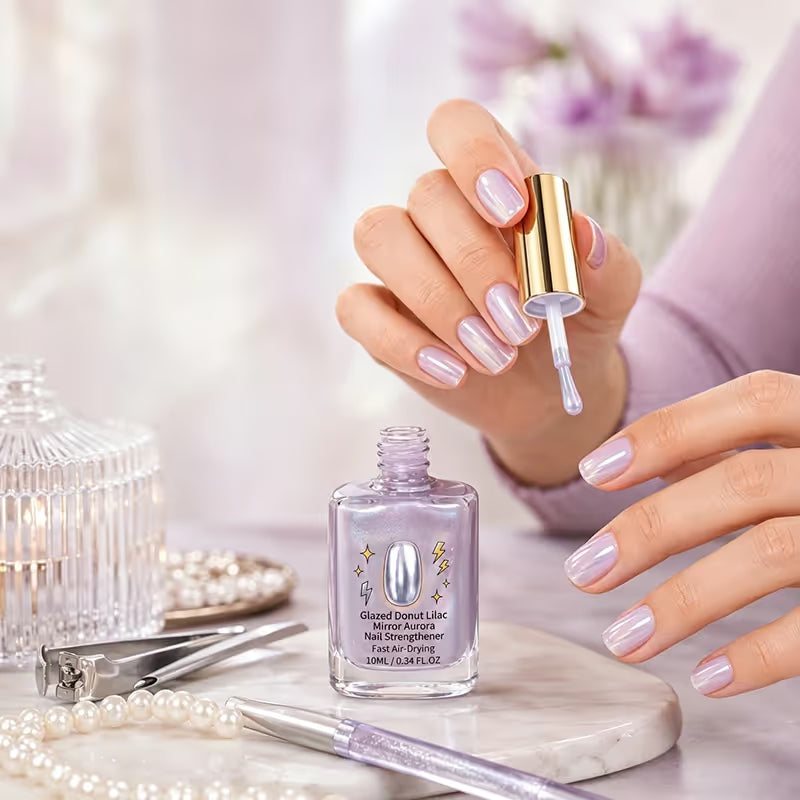 ⏰Lilac Glossy Mirror Nail Strengthener