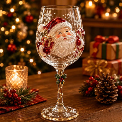 Christmas 3D Wine Glass