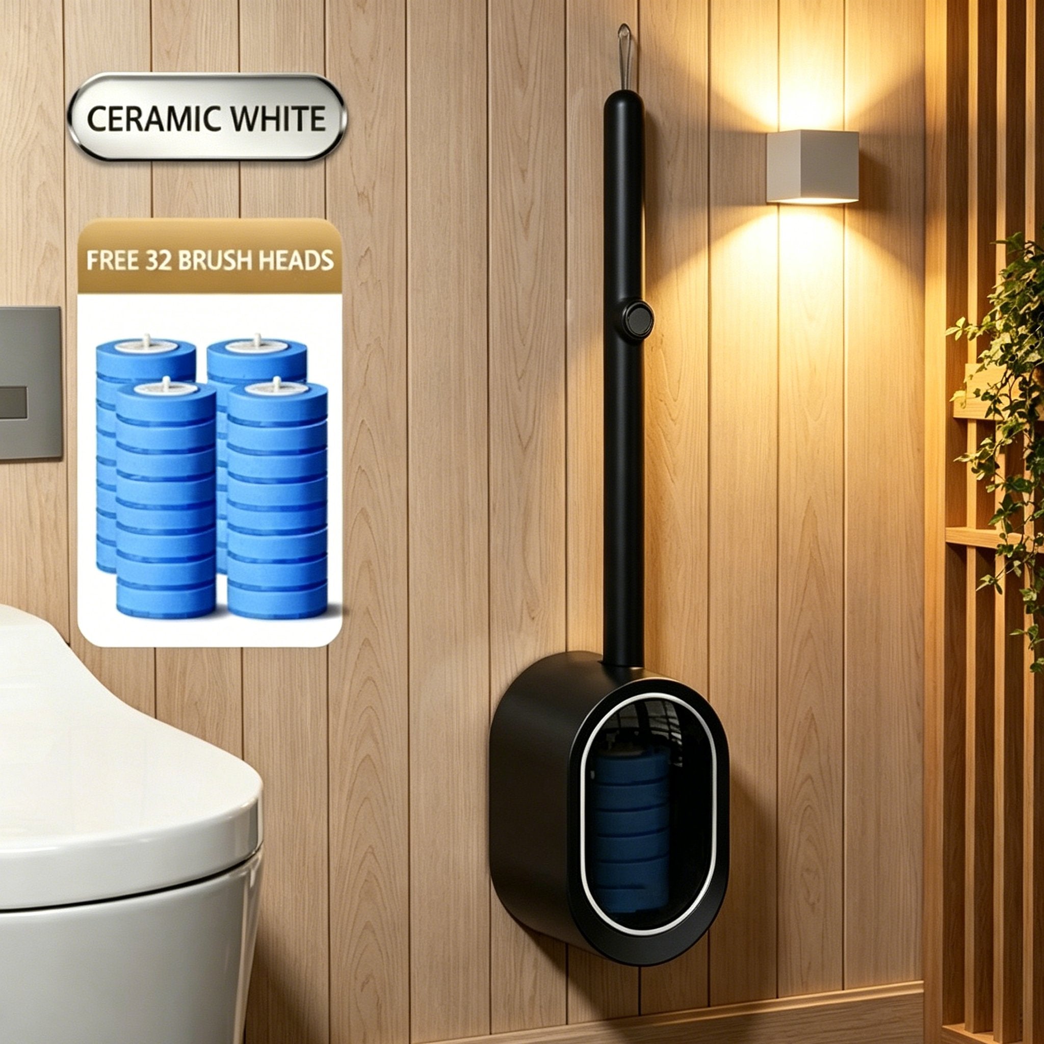 Disposable Toilet Brush System with 32 Refills
