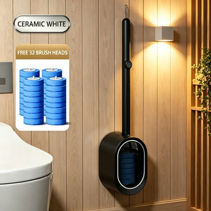 Disposable Toilet Brush System with 32 Refills