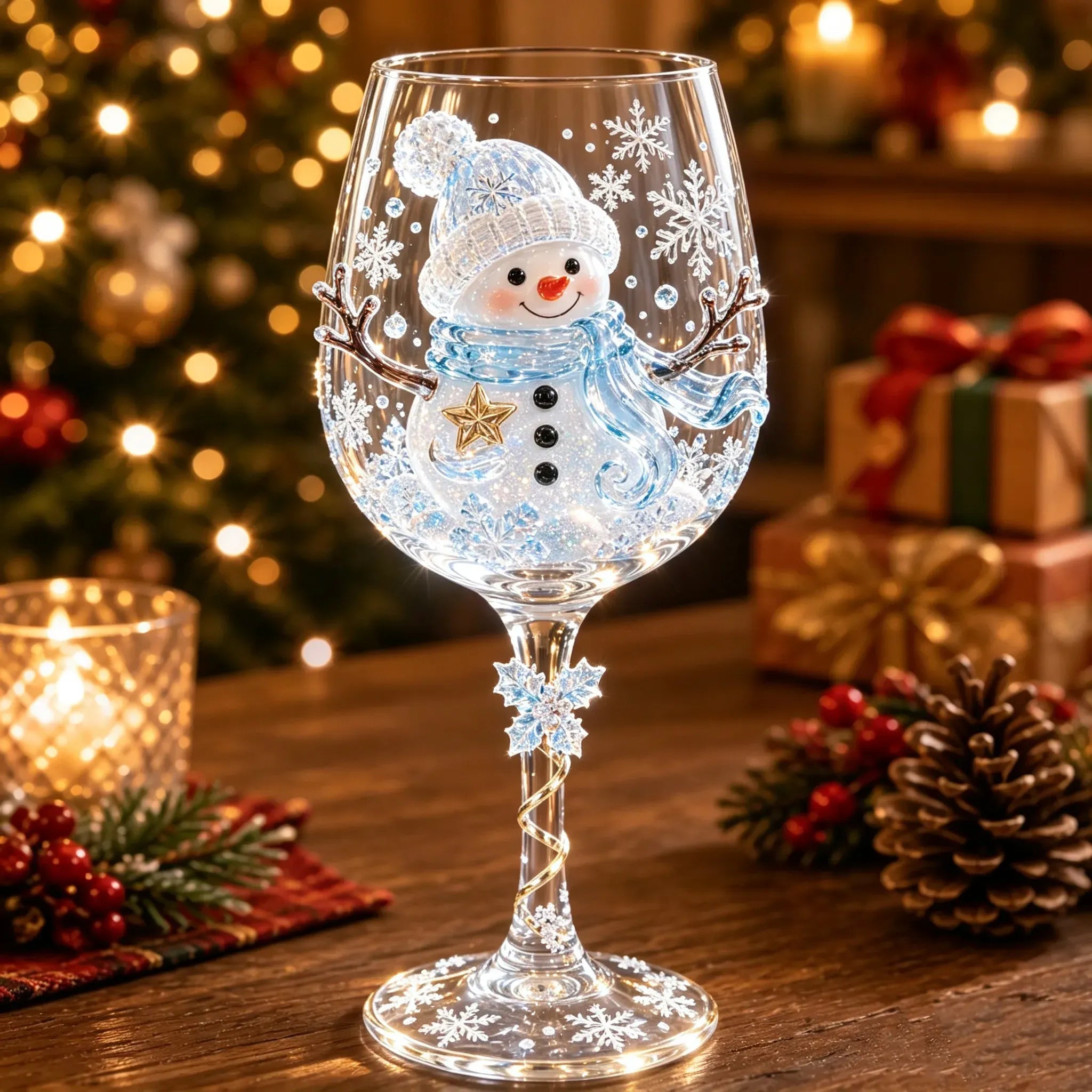 Christmas 3D Wine Glass