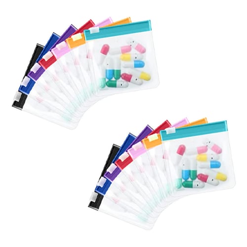 Clear Zipper Pill Storage Bag, 7 Counts/set Reusable Pill Organizer, Portable Pill Organizer Storage Bag