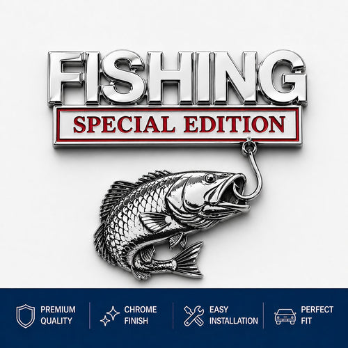 🎣 Fishing Special EditionTM Premium 3D Metal Vehicle Emblem Badge