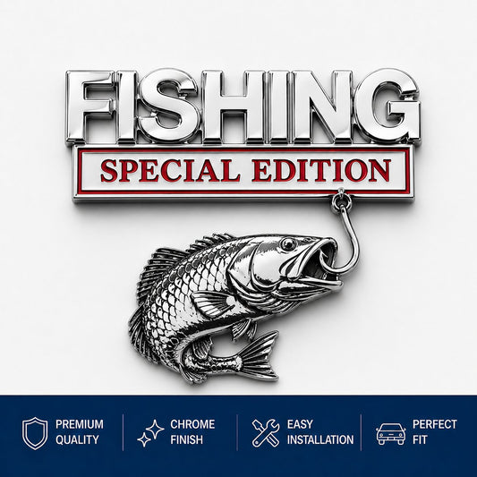 🎣 Fishing Special EditionTM Premium 3D Metal Vehicle Emblem Badge
