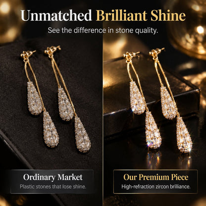 Elegant Zirconia Drop Quaste Earrings for Women