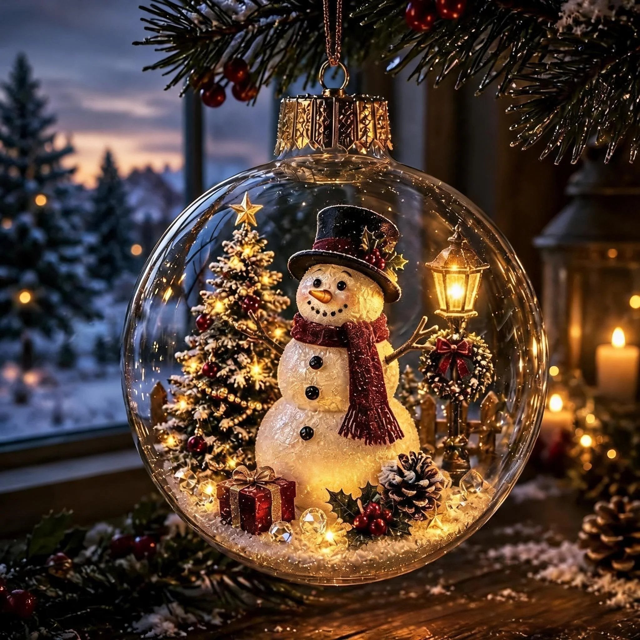 🎄 Light-Up Christmas Diorama Ornament 🔥