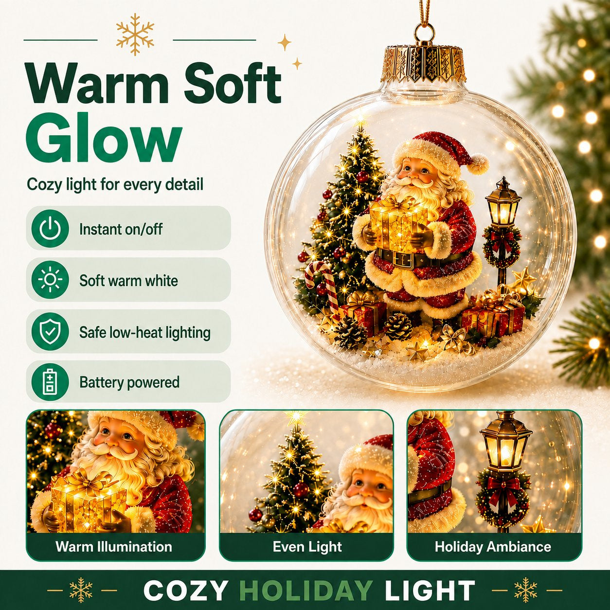 🎄 Light-Up Christmas Diorama Ornament 🔥