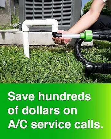 AC Drain Line Cleaner Adapter Evacuates & Unclog AC Drain Line