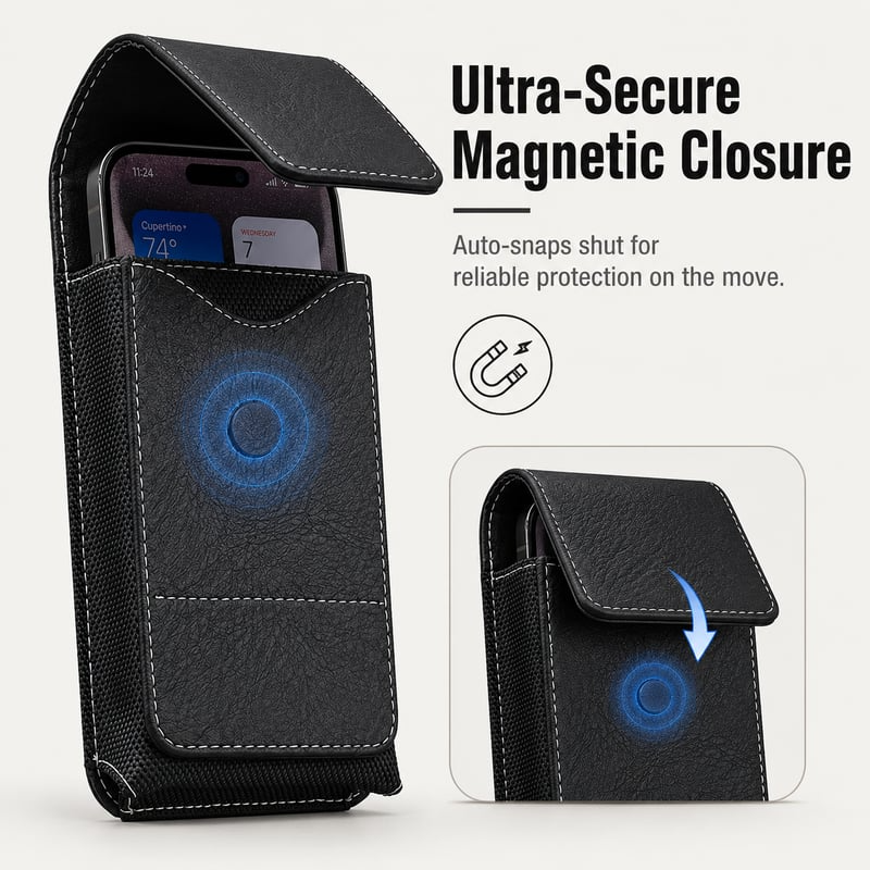 🔥📱Premium Men's PU Leather Cell Phone Holster Pouch💼