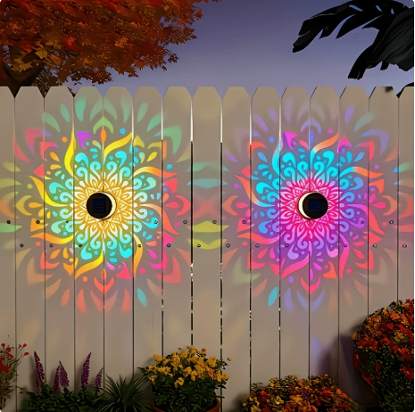 ⏰limited-time 50% OFF🌞Solar Mandala Light – Stunning Pattern Projection, 2-in-1 Floor & Wall Design