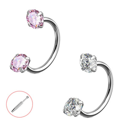 Horseshoe Gem Nose Ring – Internally Threaded & Comfortable