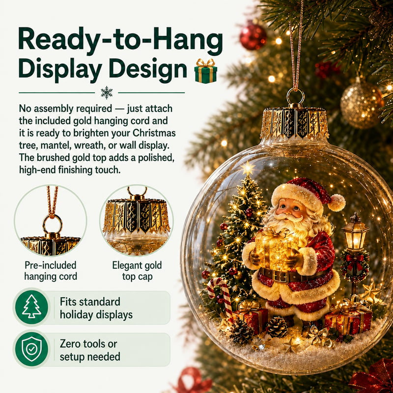 🎄 Light-Up Christmas Diorama Ornament 🔥