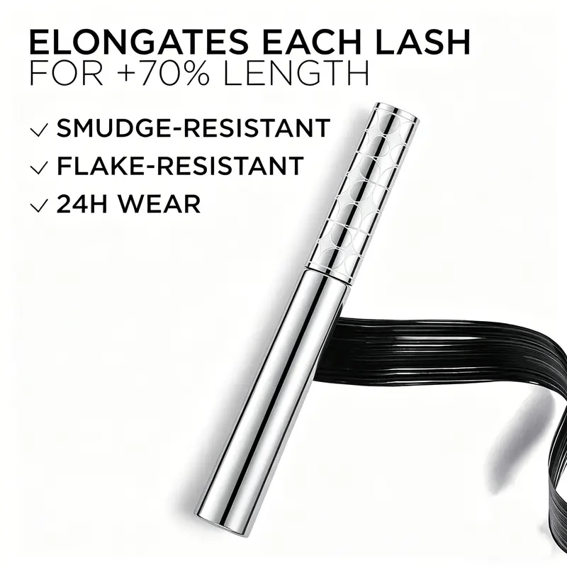 Metal Wand Tubing Mascara – Long-Wearing Tubing Formula for Stunning Length & 24H Smudge-Proof Curl ✨👁️🖤