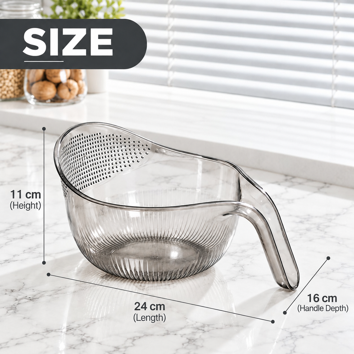 Easy-Pour Rice Washer & Multi-Food Strainer Bowl