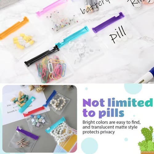 Clear Zipper Pill Storage Bag, 7 Counts/set Reusable Pill Organizer, Portable Pill Organizer Storage Bag