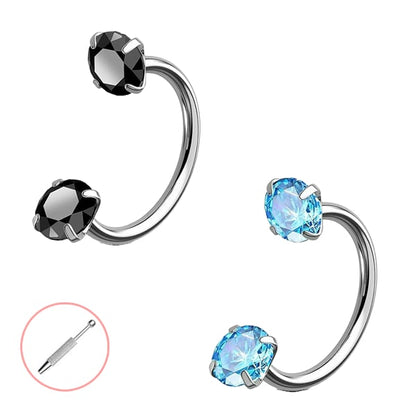 Horseshoe Gem Nose Ring – Internally Threaded & Comfortable