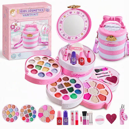 ✨💥📢📢 Washable Princess Makeup Set – Non‑irritating, trays & portable case 🎀