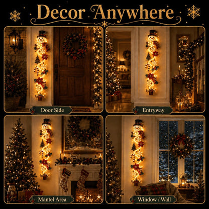 🎄Light-Up Christmas Door Hanger | 6 festive light designs, warm glow, 3D details, and space-saving vertical decor ✨