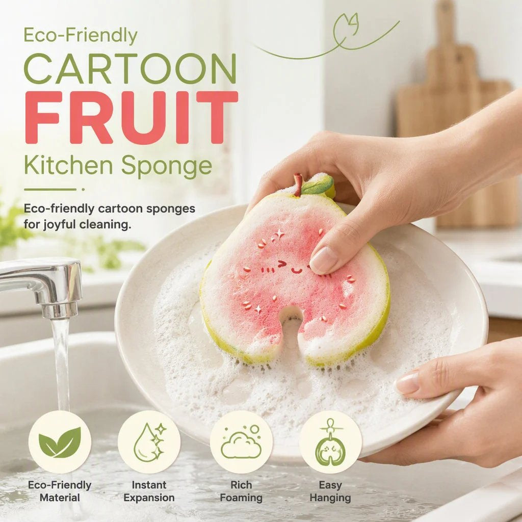 🥗✨Cute fruit-shaped dishwashing sponge brush🧴🍲