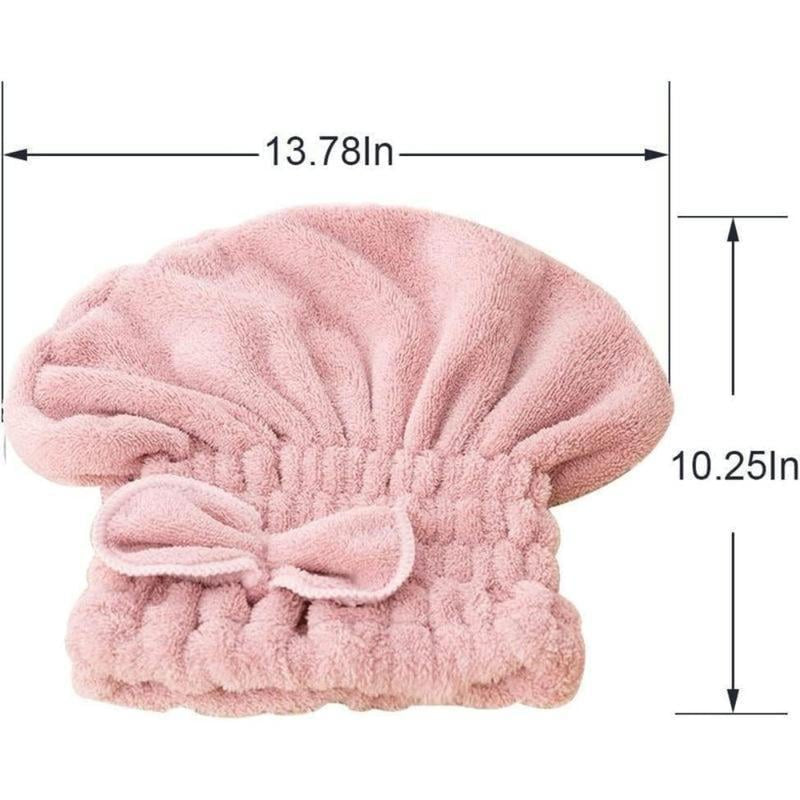 3PC Microfiber Hair Towel Caps, Extrame Soft & Ultra Absorbent, Fast Drying Hair Drying Caps Towel Turban Wrap for Wet Hair Women Light Shiny