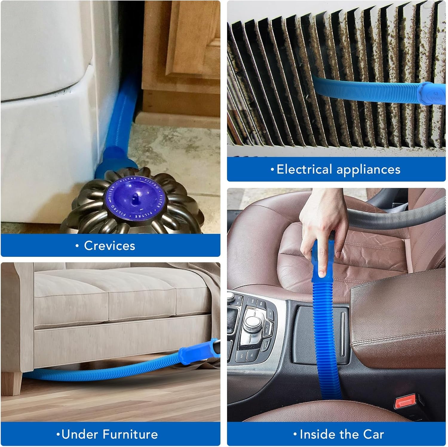 Dryer Vent Cleaner Kit Vacuum Hose Attachment Compatible with Most Vacuum Cleaner, Quickly Lint Remover Cleaning Supplies
